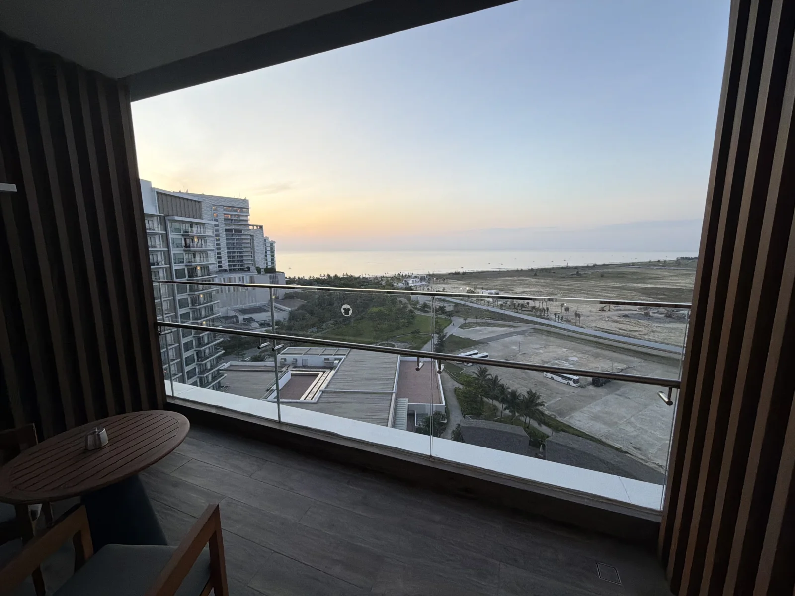 Coastal resort and beach outside Da Nang, Vietnam, viewed from Mana Azizsoltani's balcony
