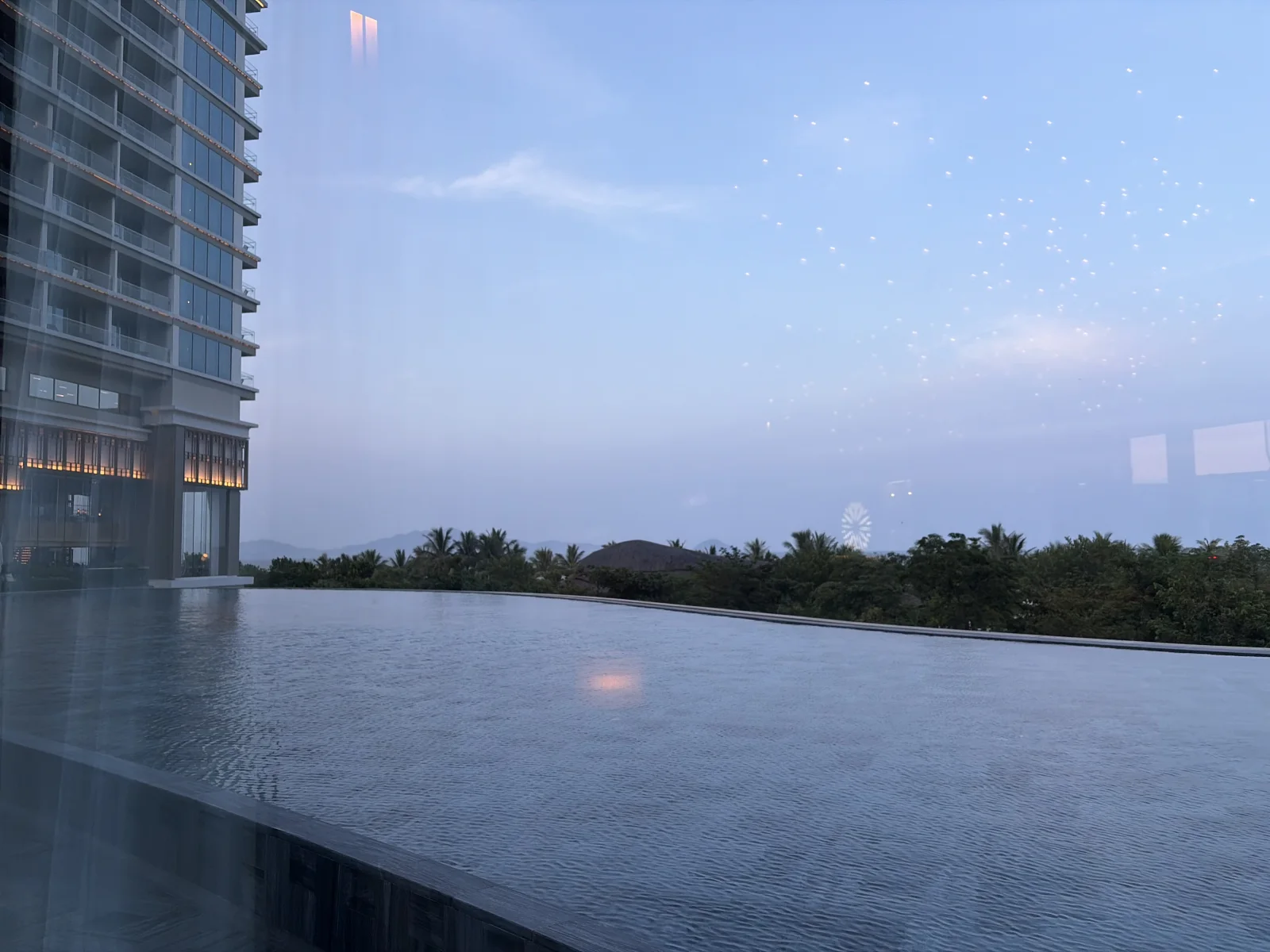 Infinity pool and tropical coast at a resort near Da Nang, Vietnam